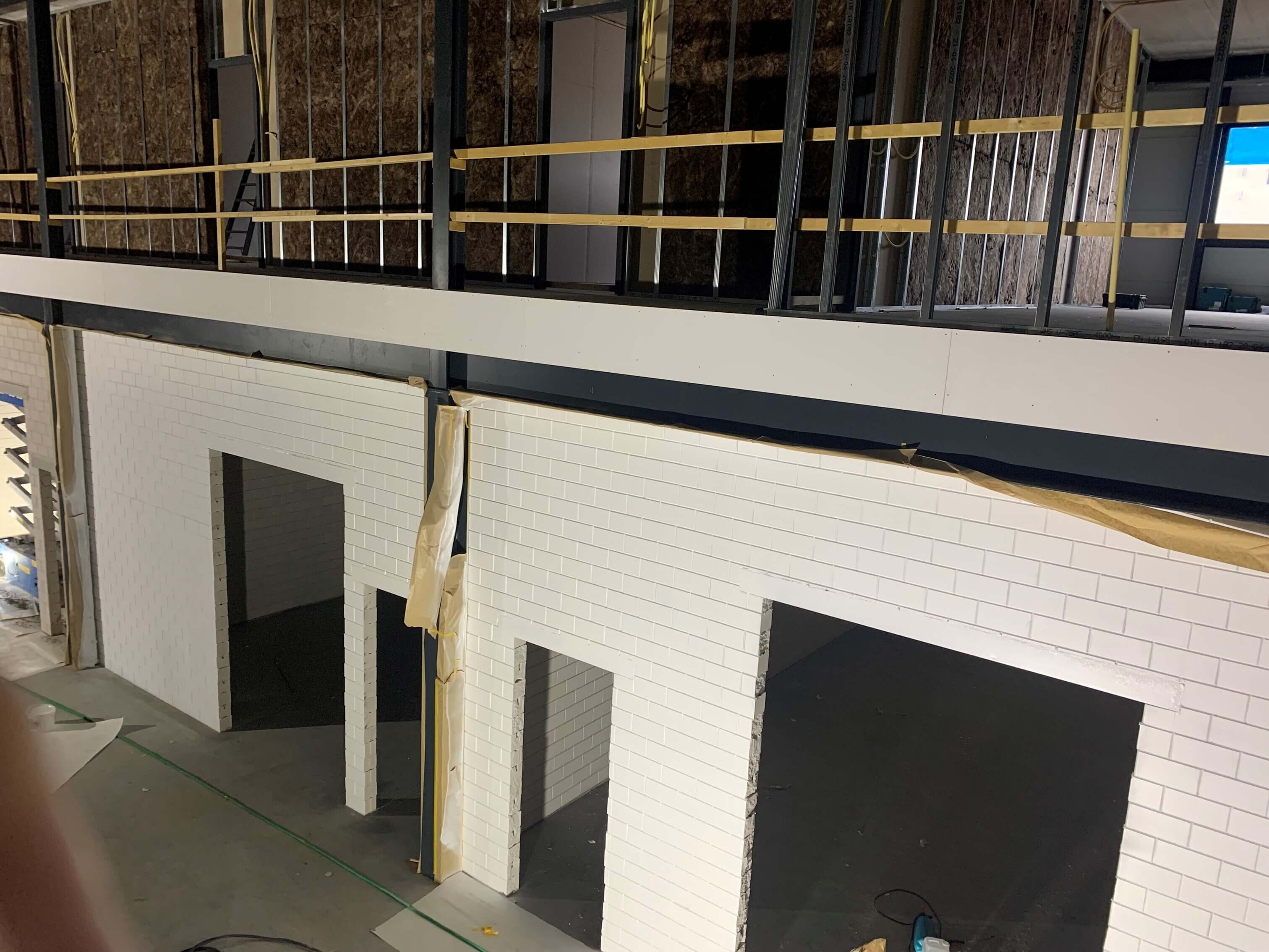 Vistacryl aangebracht op wanden nieuwe kluizen